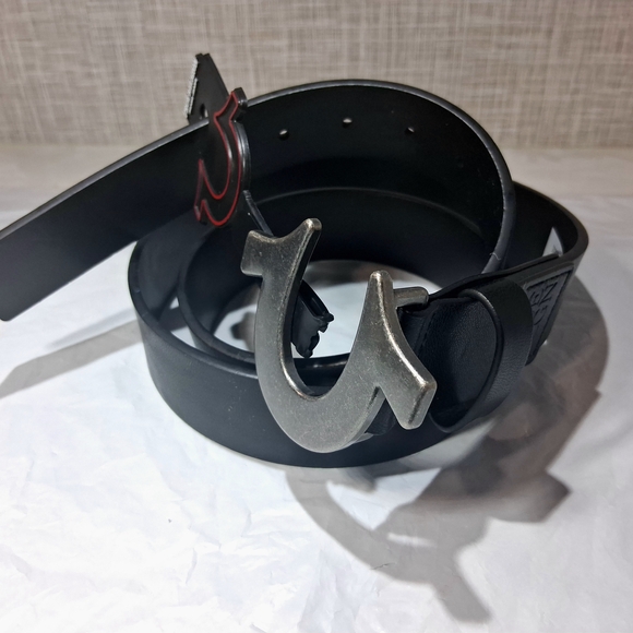 TRUE RELIGION Men's SZ 42 Belt SAGE HEAVYWEIGHT HORSESHOE Buckle BRAND-NEW tags - Picture 1 of 10